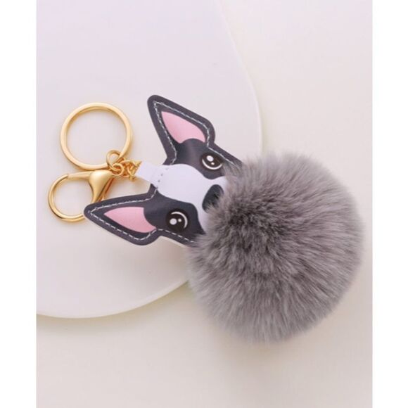 Pom Pom Dog Keychain - Picture 3 of 4